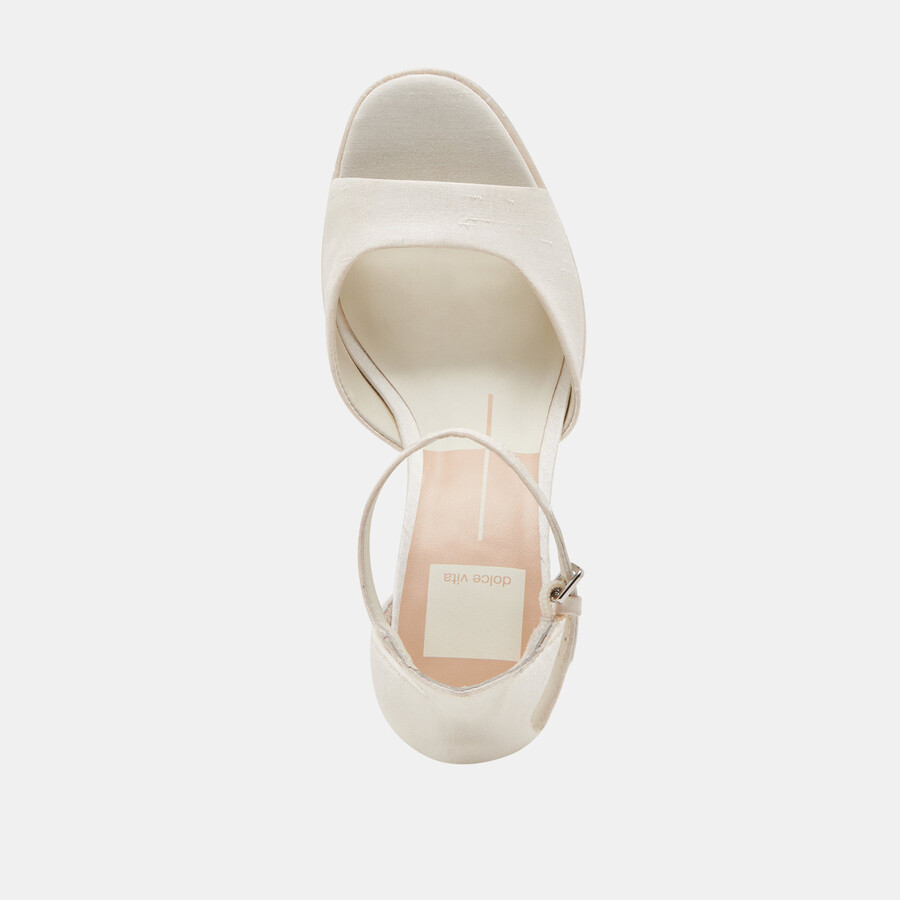 pandro heels white satin