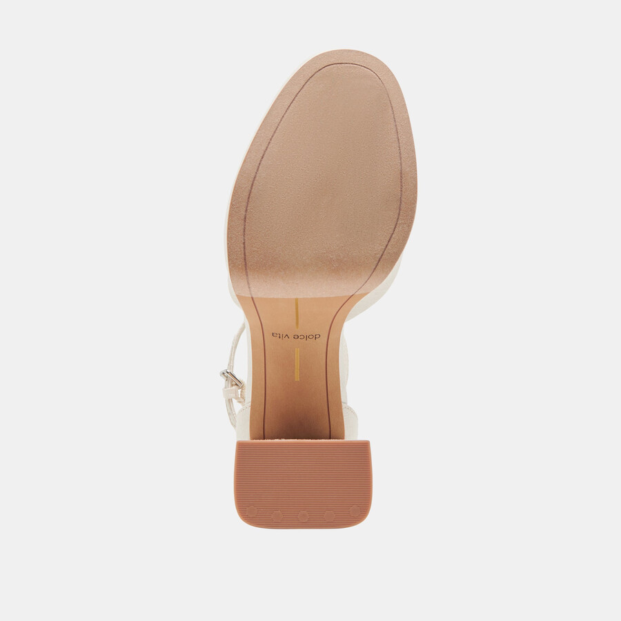 pandro heels white satin