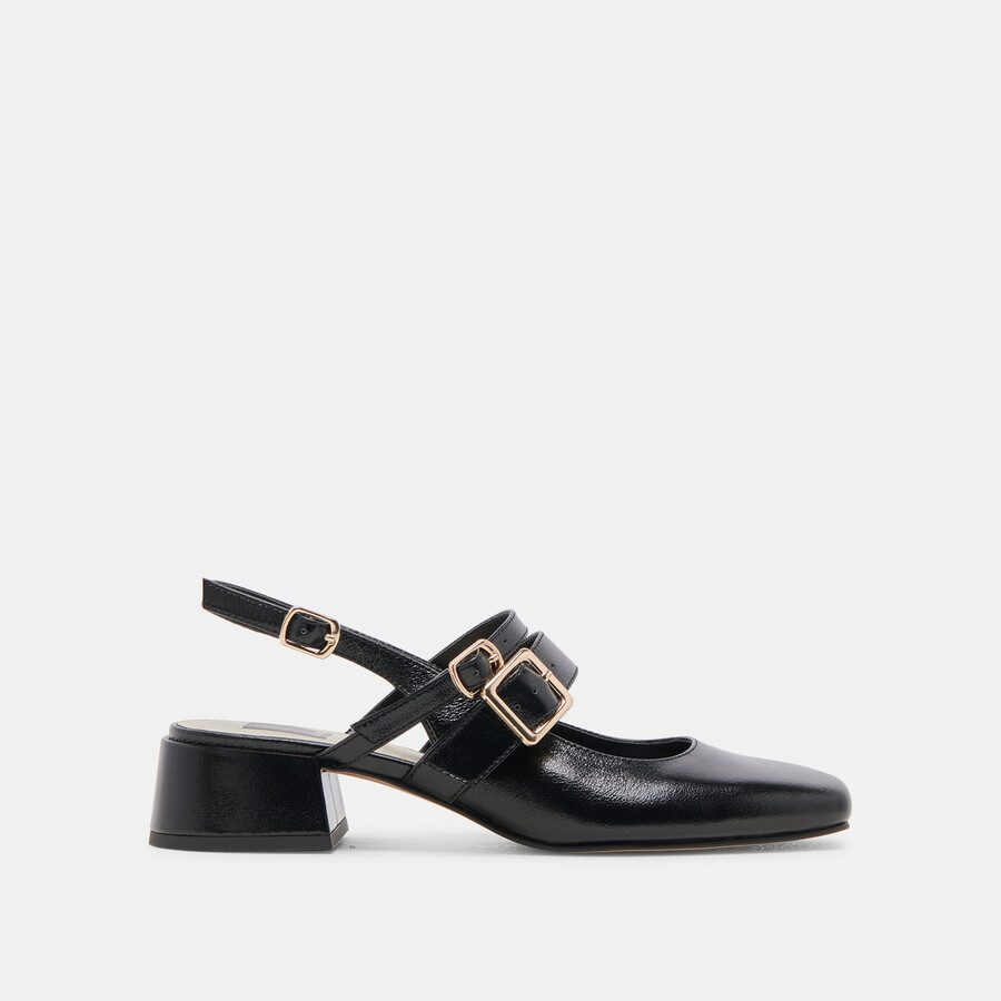 patzy heels midnight crinkle patent leather