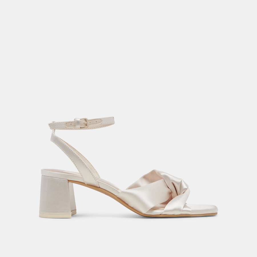 brenna heels ivory satin