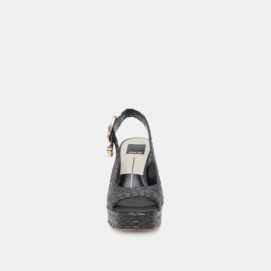 flores heels onyx raffia