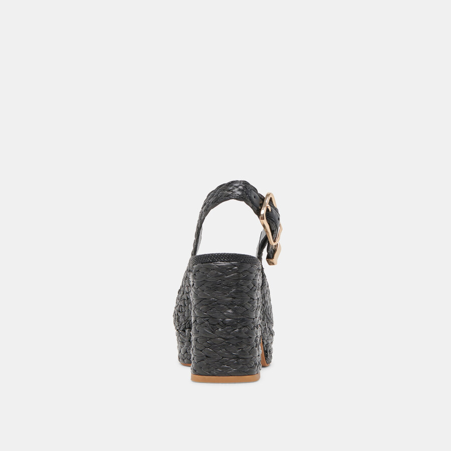 flores heels onyx raffia