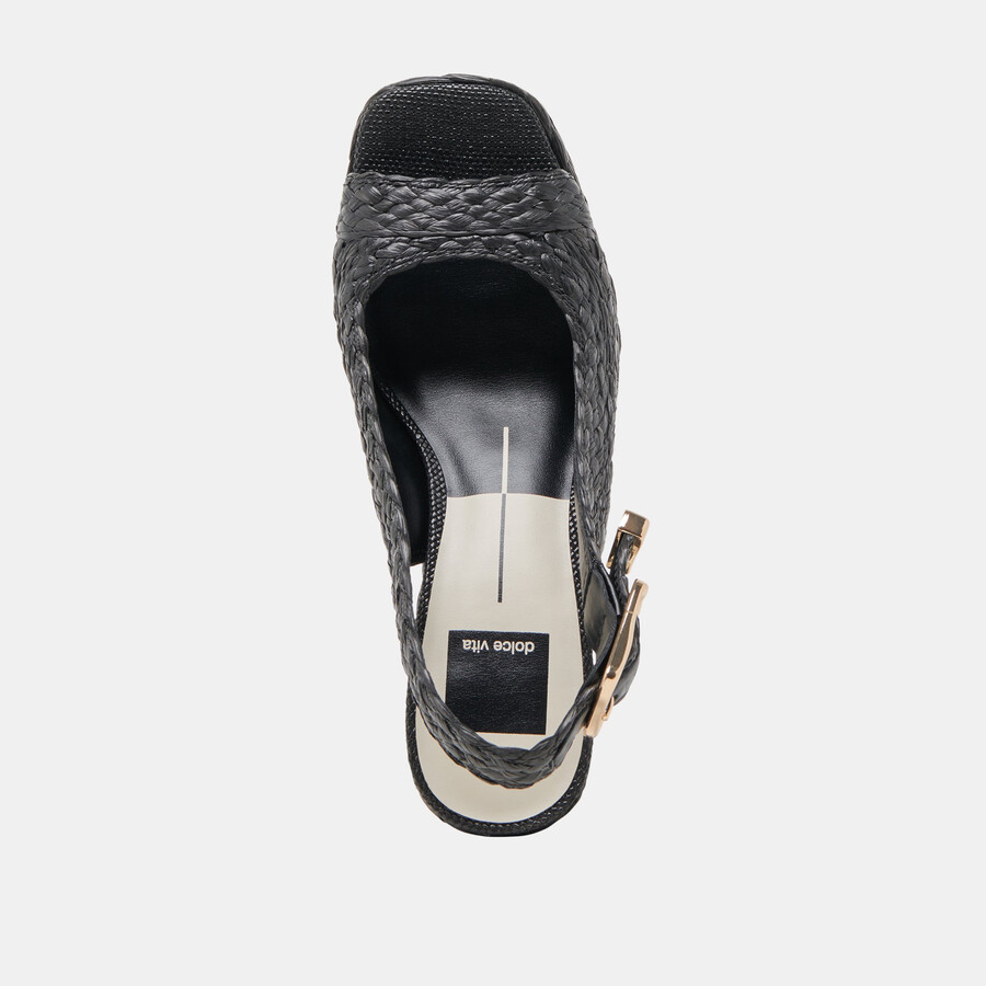 flores heels onyx raffia