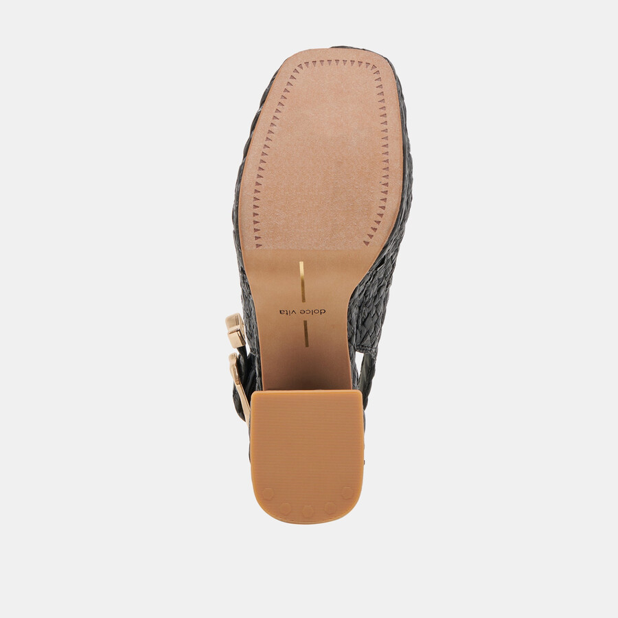 flores heels onyx raffia