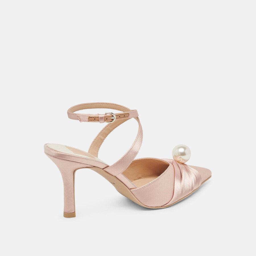 kaysey heels lt blush satin