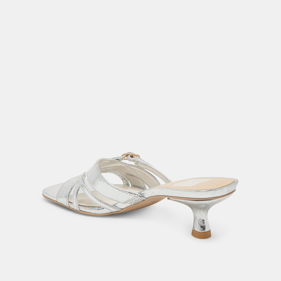 bryant heels silver distressed leather