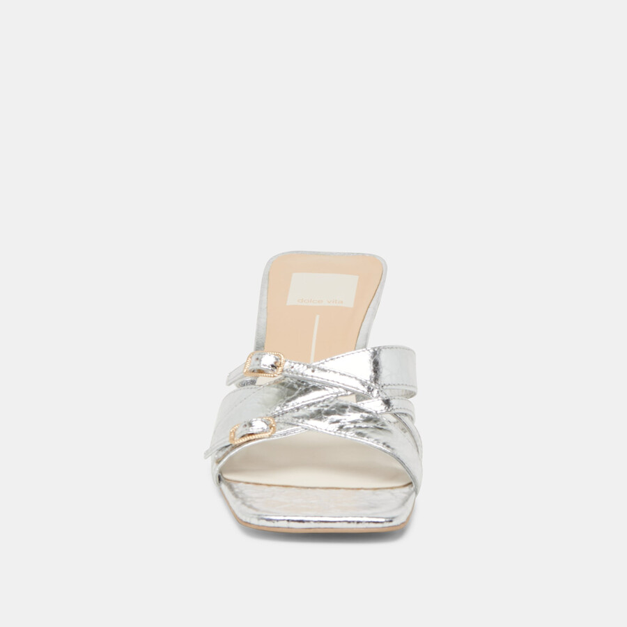 bryant heels silver distressed leather