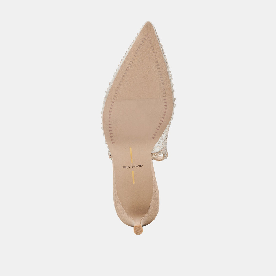 kaye crystal heels gold mesh