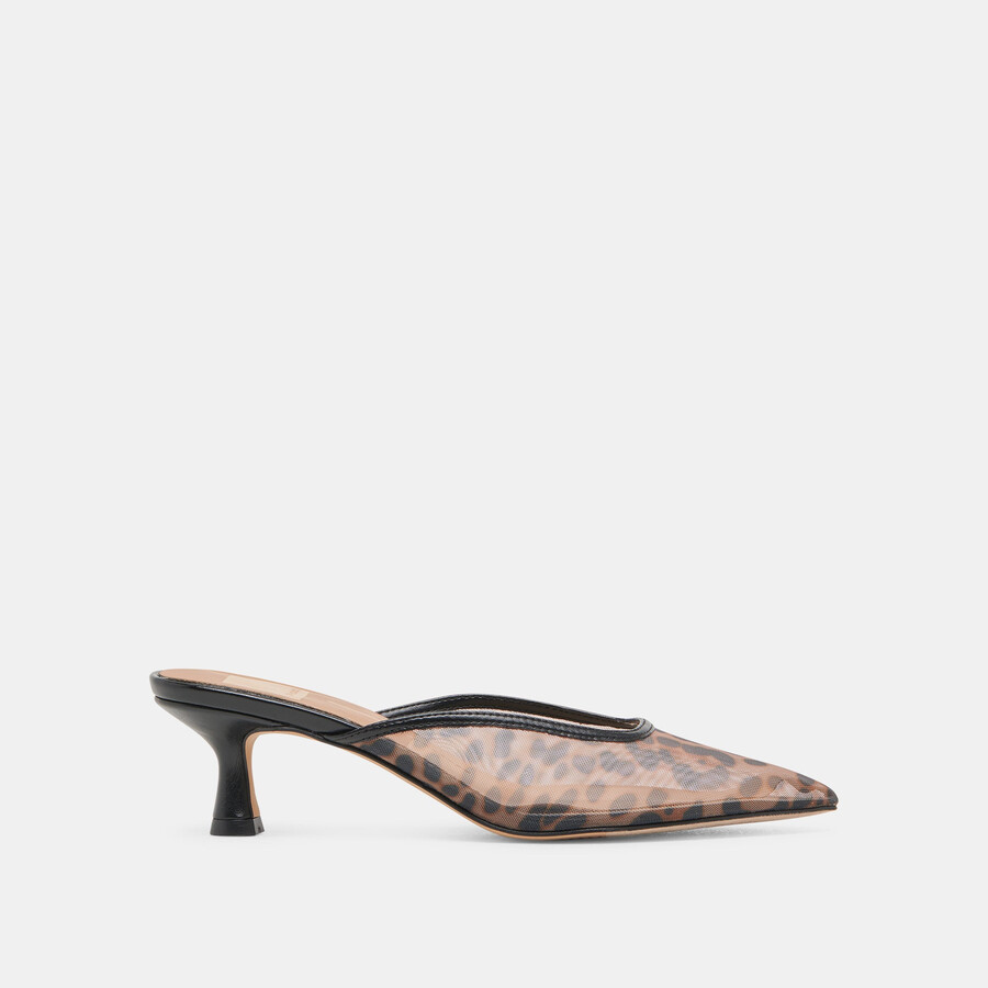 cleo heels dk leopard mesh