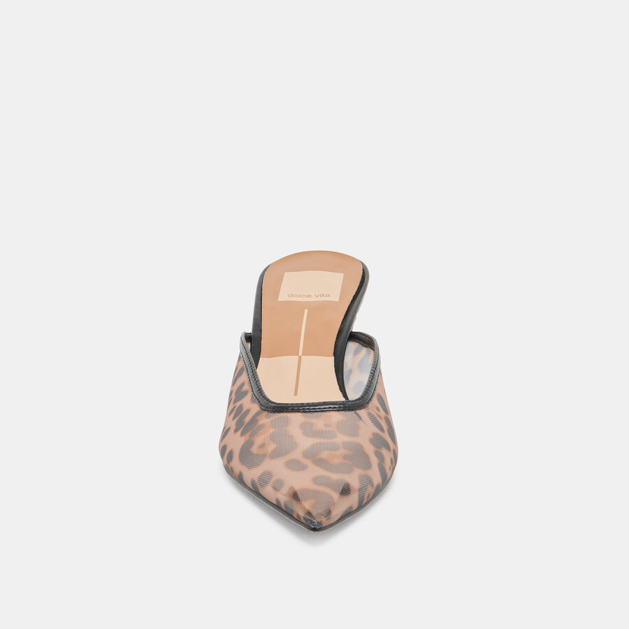 cleo heels dk leopard mesh
