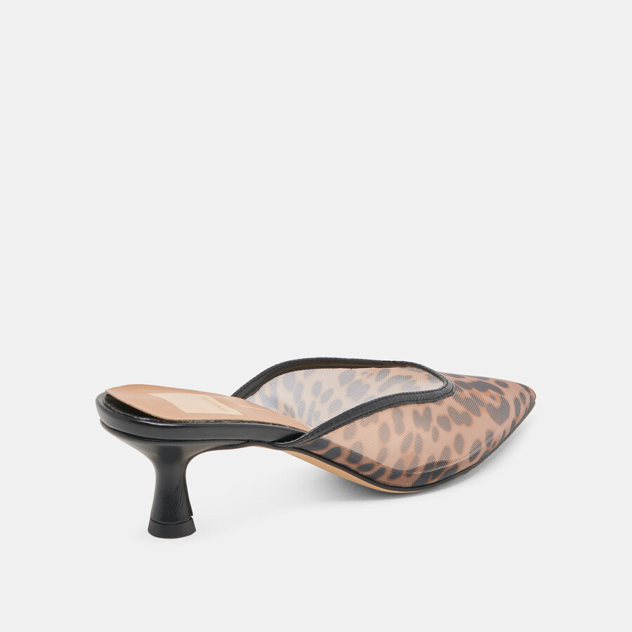 cleo heels dk leopard mesh