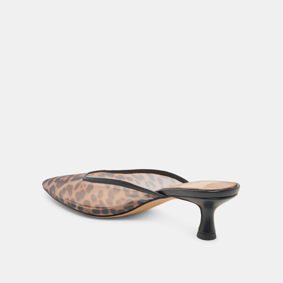 cleo heels dk leopard mesh