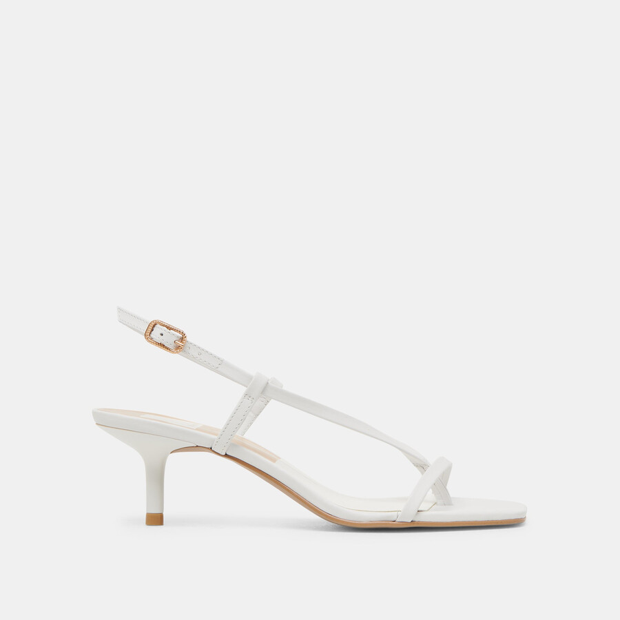 laury heels true white leather