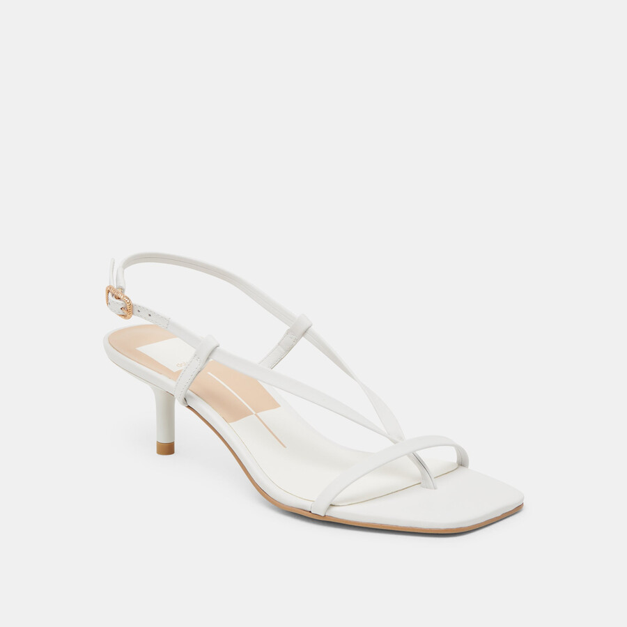 laury heels true white leather