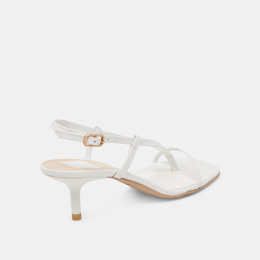 laury heels true white leather