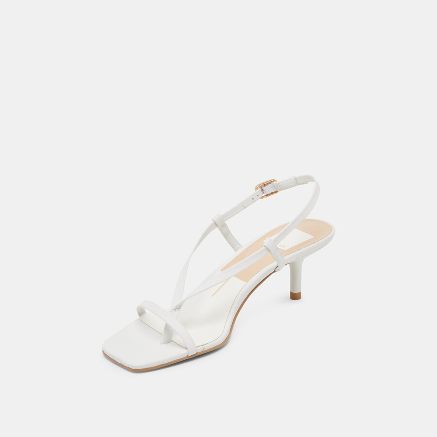 laury heels true white leather