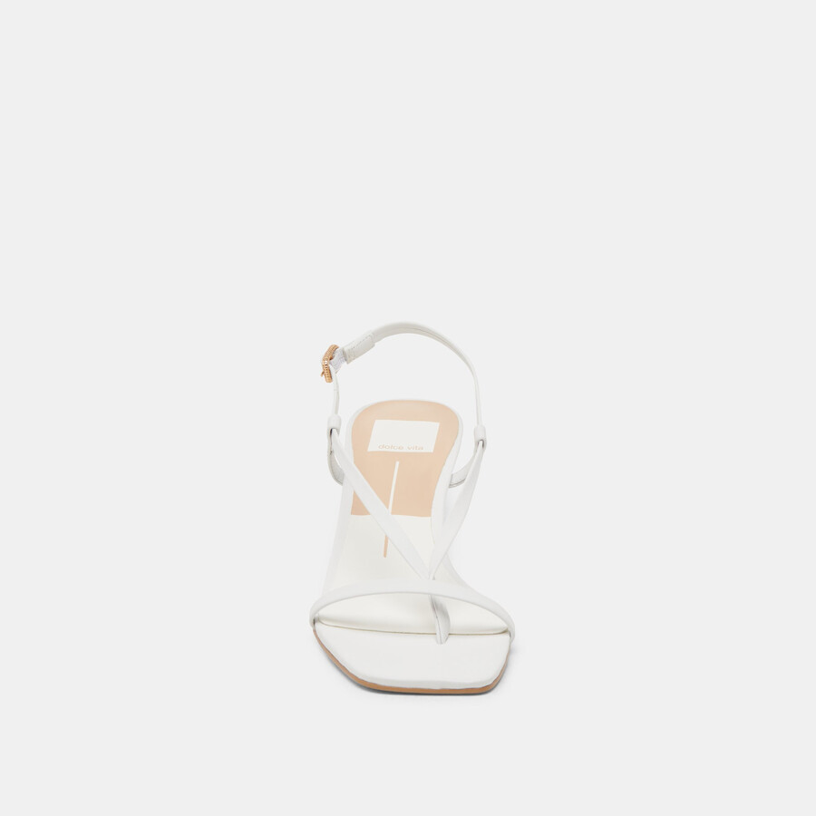 laury heels true white leather