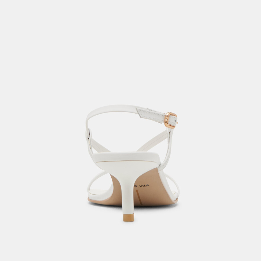 laury heels true white leather