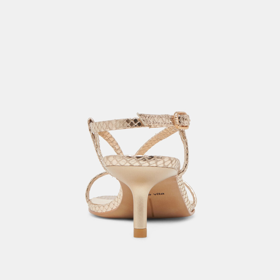 laury heels champagne embossed leather