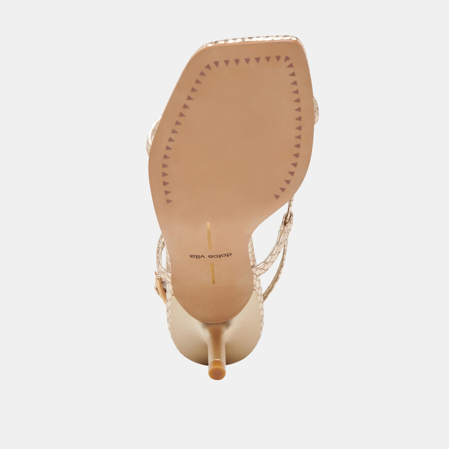 laury heels champagne embossed leather