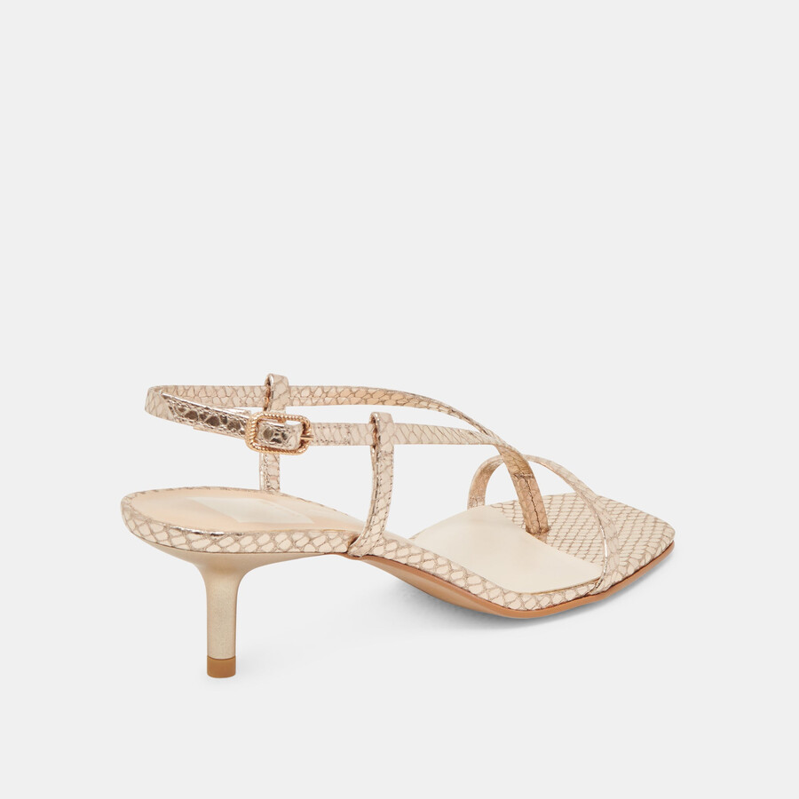 laury heels champagne embossed leather