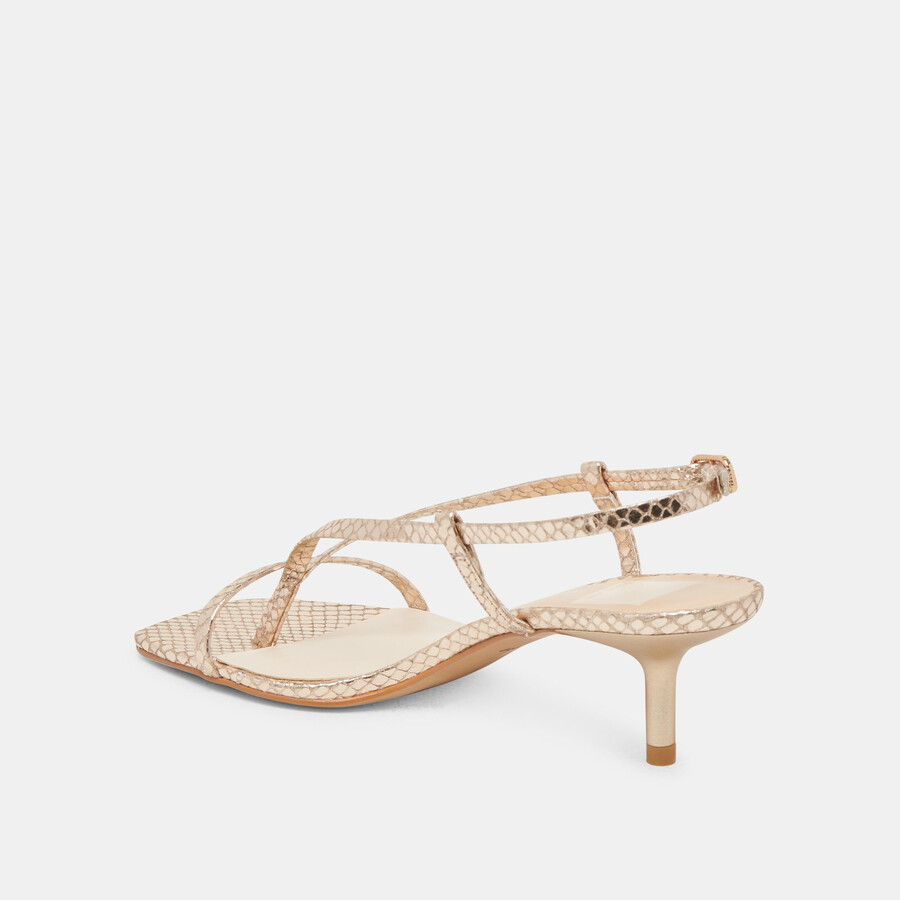laury heels champagne embossed leather