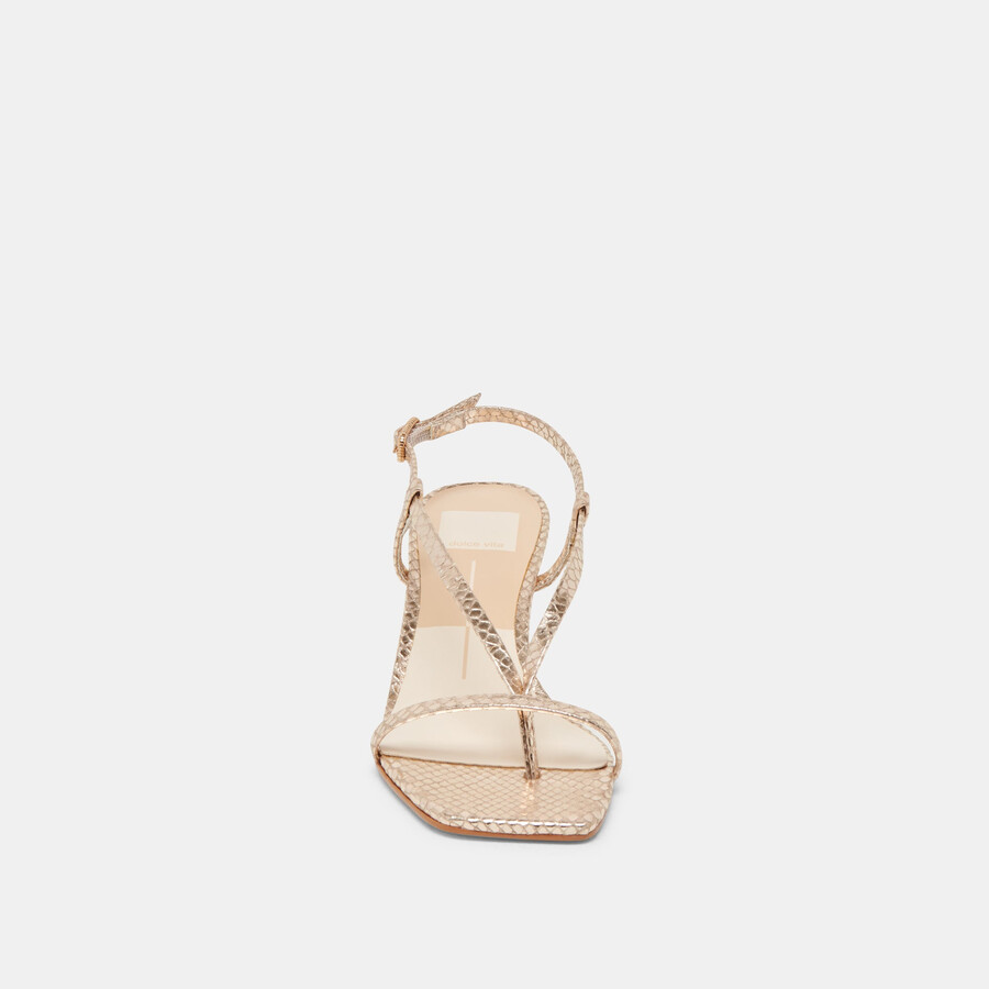 laury heels champagne embossed leather