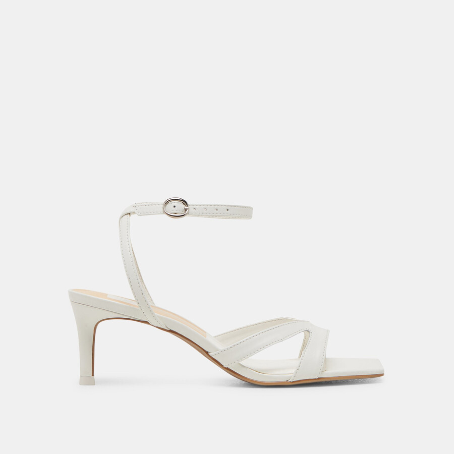 becki heels true white leather