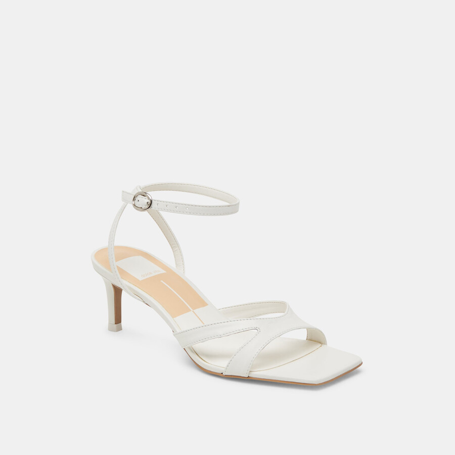 becki heels true white leather