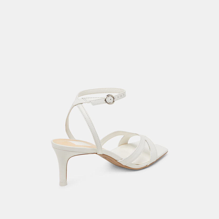 becki heels true white leather