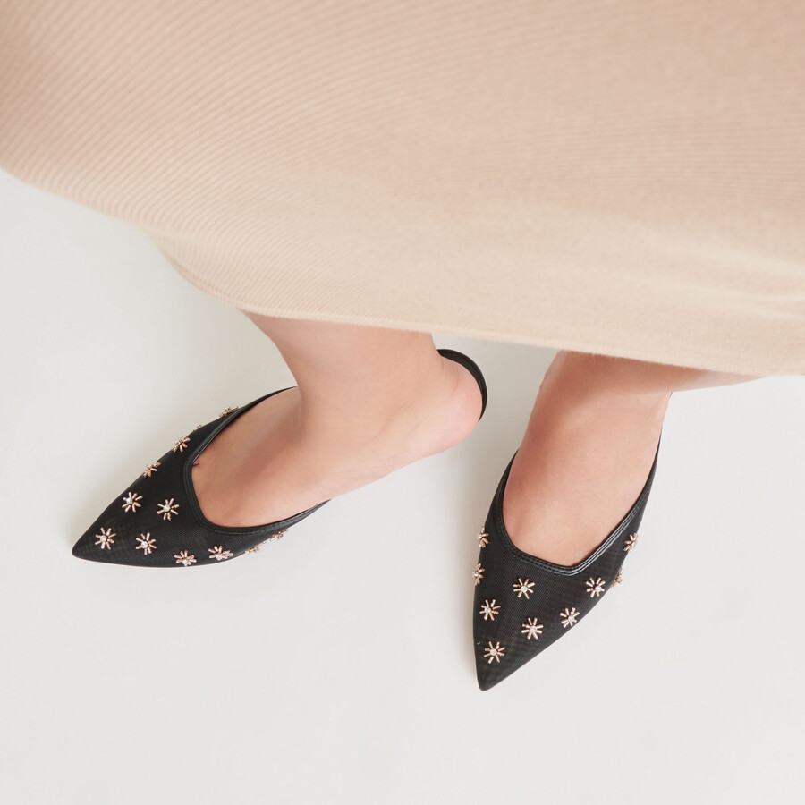 clara heels black mesh