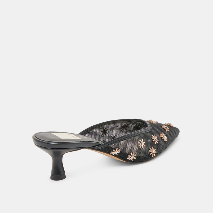 clara heels black mesh
