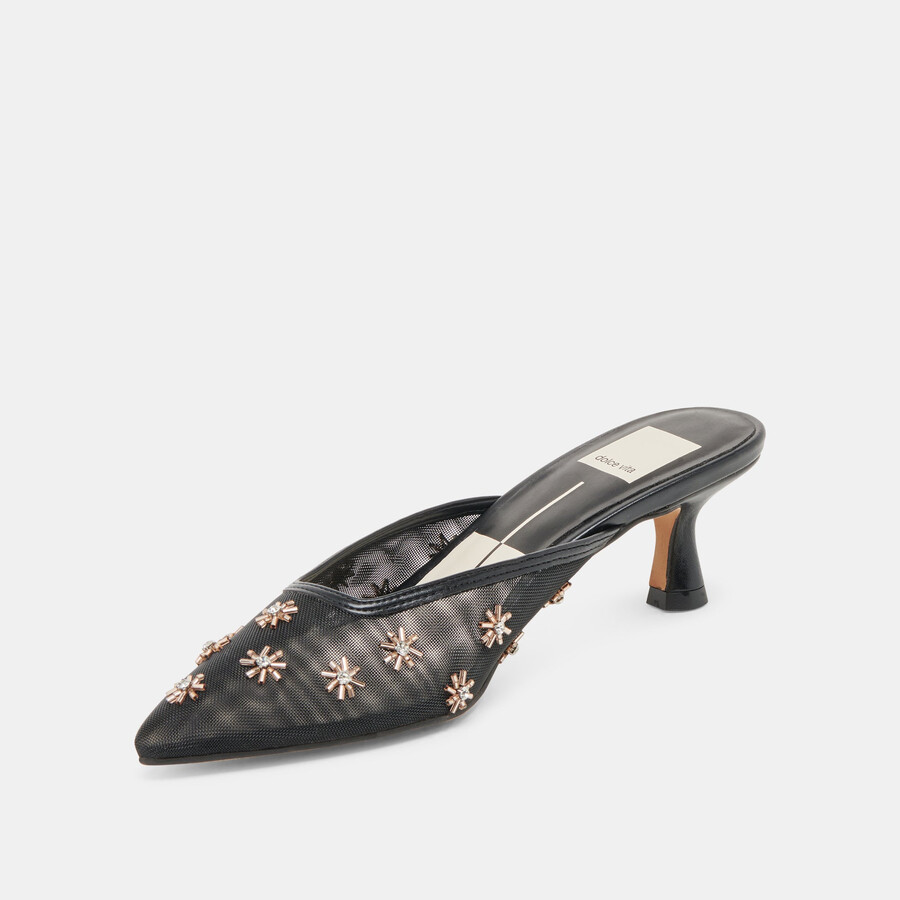 clara heels black mesh