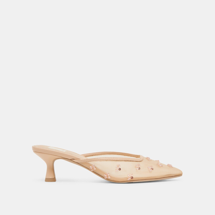 clara heels french vanilla mesh