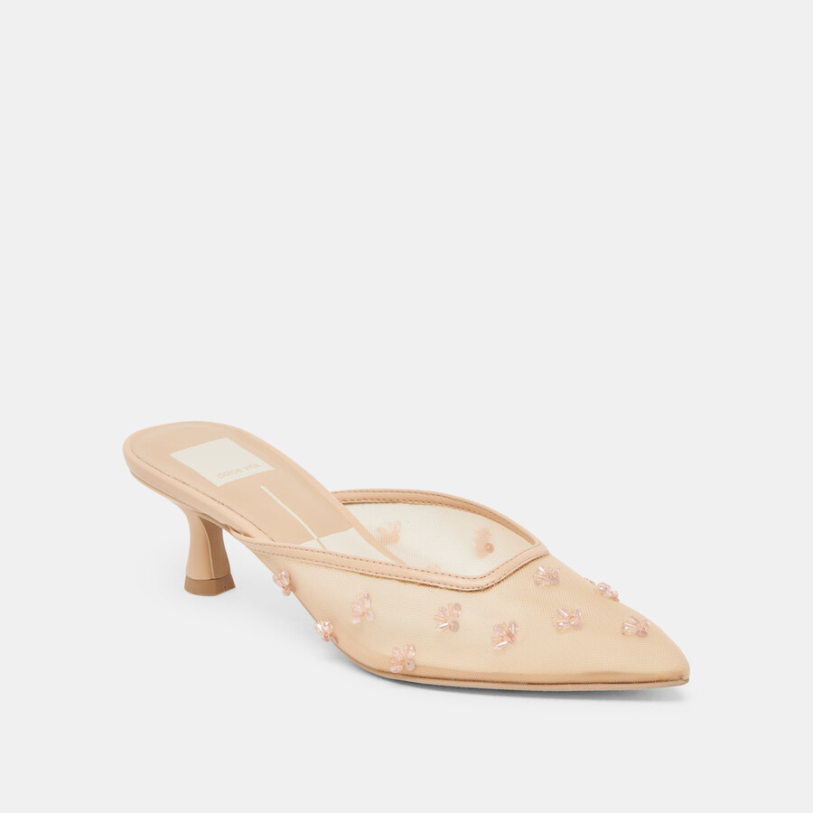 clara heels french vanilla mesh