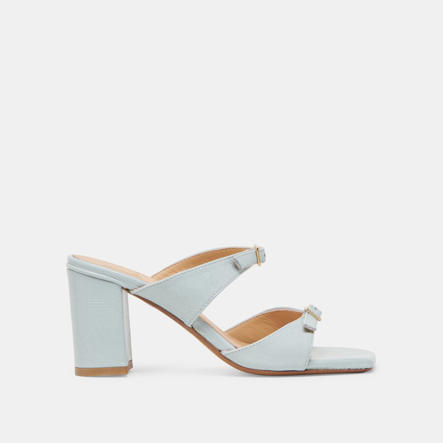 shane heels ice blue crinkle patent