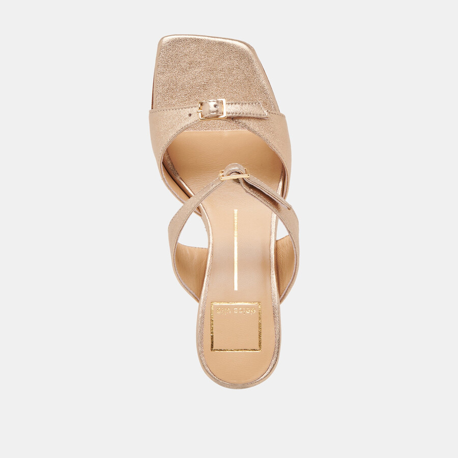 shane heels gold metallic leather