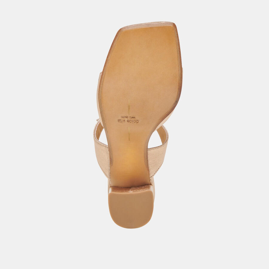 shane heels gold metallic leather