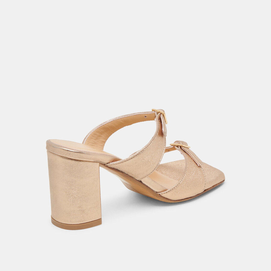 shane heels gold metallic leather
