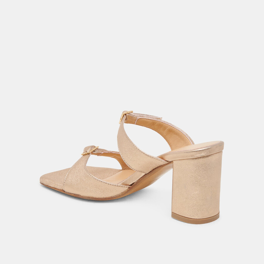 shane heels gold metallic leather