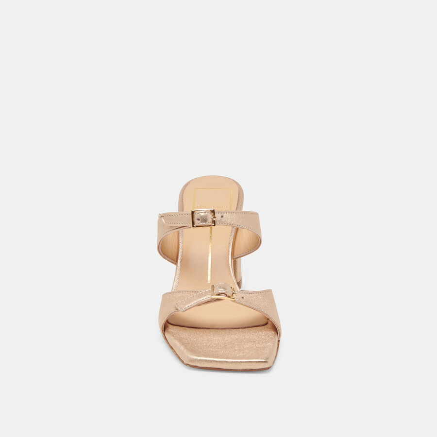 shane heels gold metallic leather