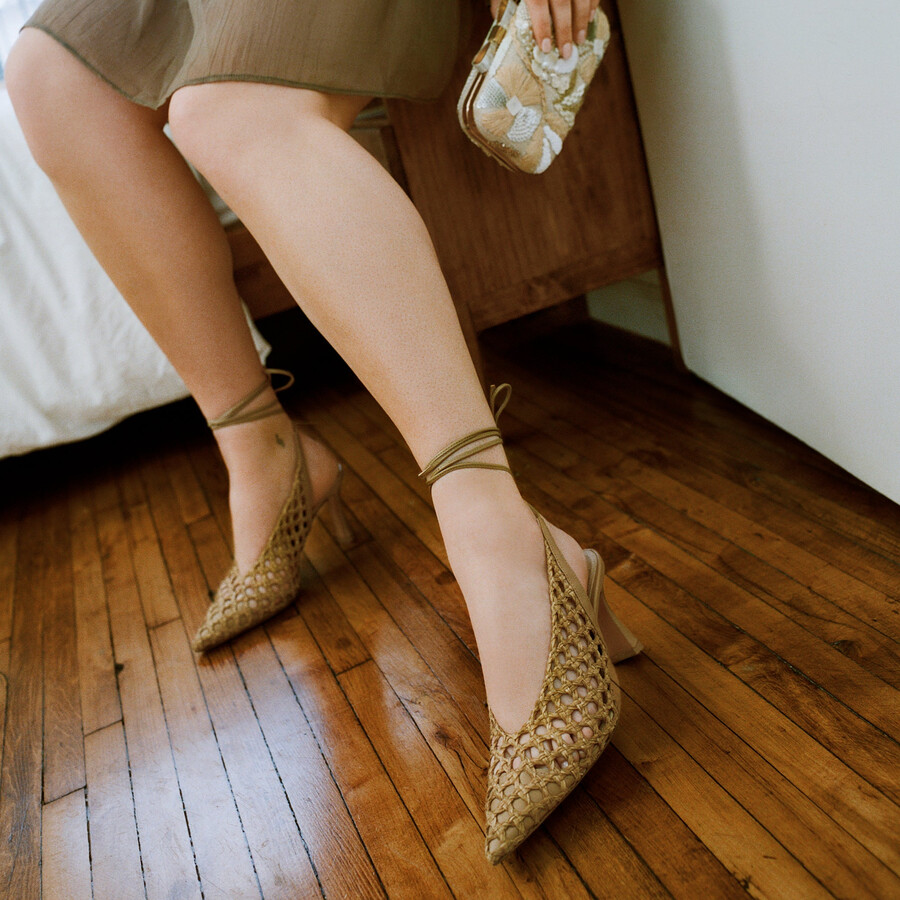 gesica heels natural woven