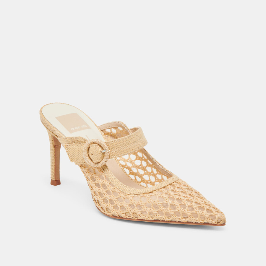 keekee heels lt natural woven raffia