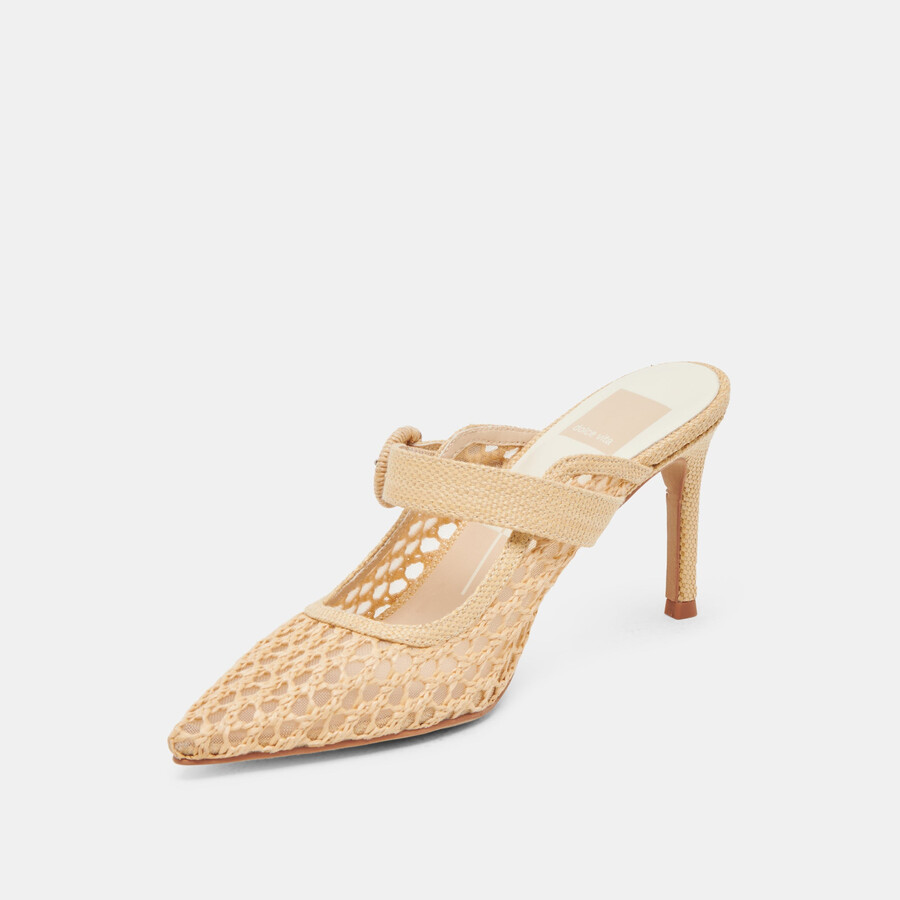 keekee heels lt natural woven raffia