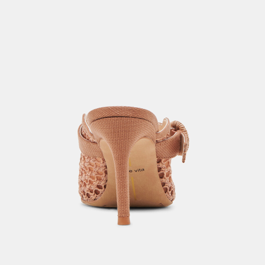 keekee heels saddle woven raffia