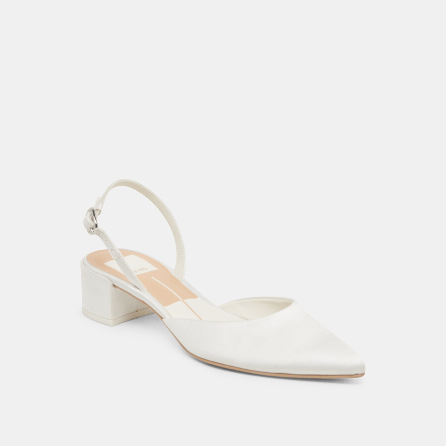 carel heels true white satin