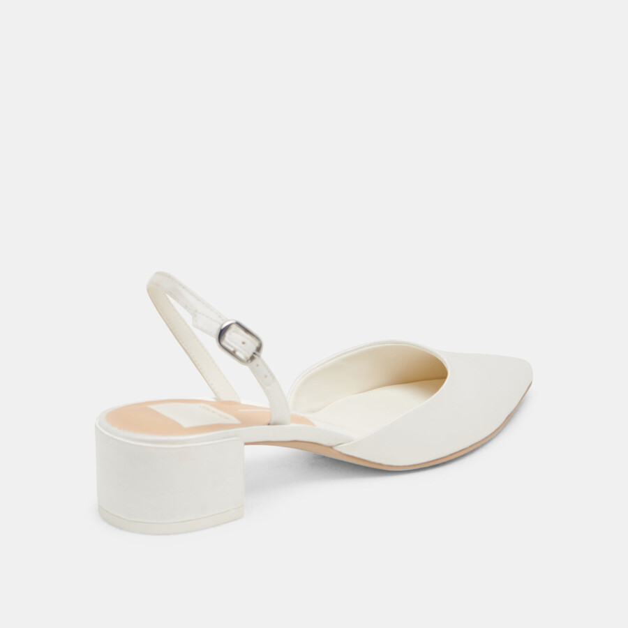 carel heels true white satin