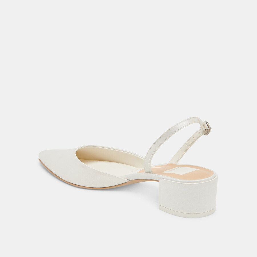 carel heels true white satin