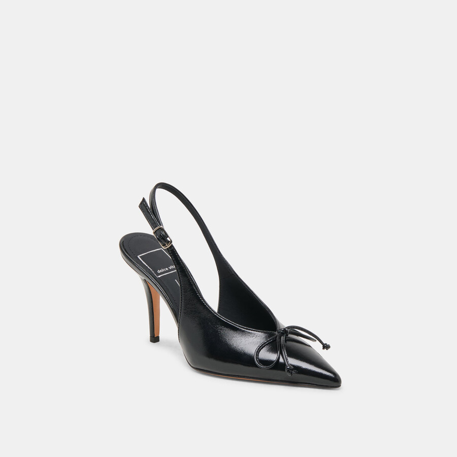 geena heels black leather