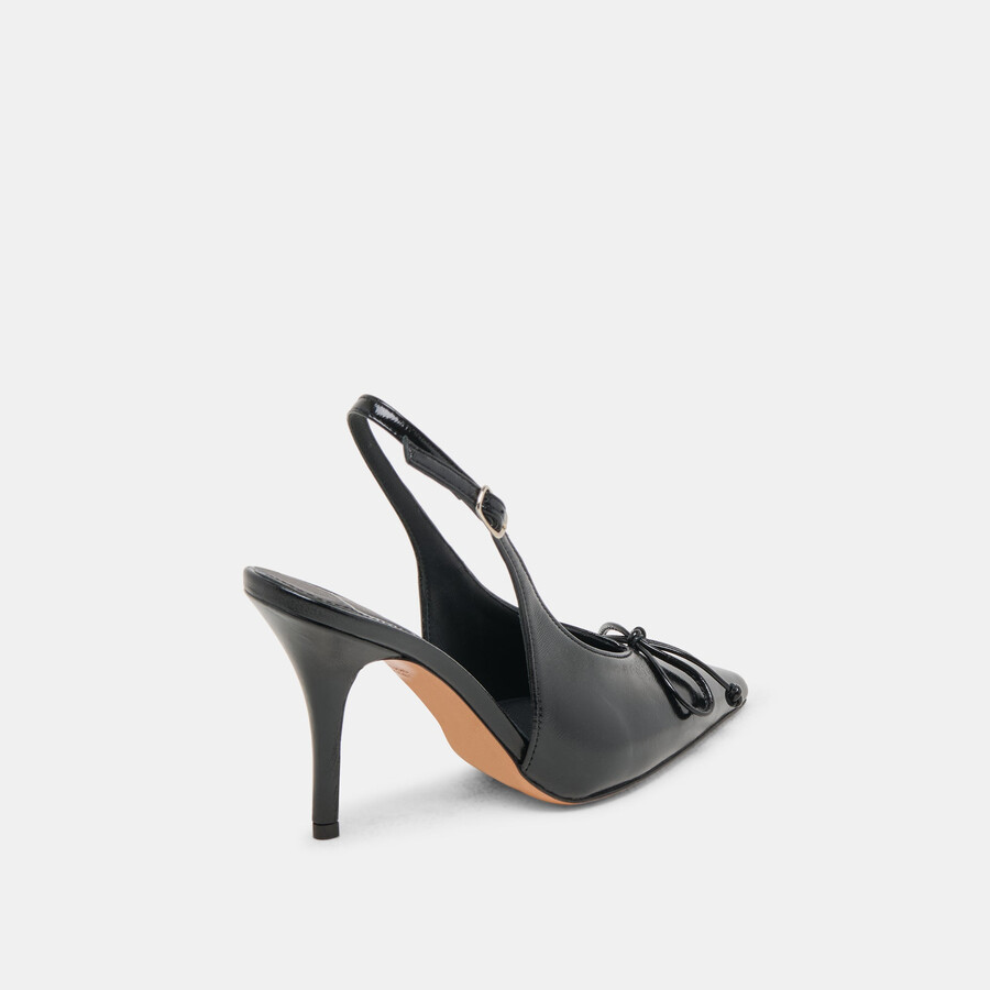 geena heels black leather